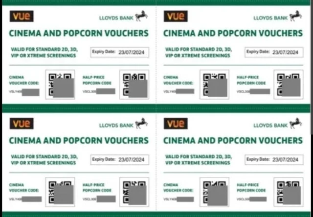 2 x VUE Cinema & HalfPrice Popcorn (any size) - For 2D 3D VIP & XTREME Tickets