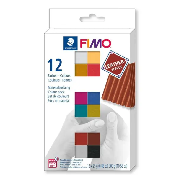 STAEDTLER FIMO Colour pack 8013 FIMO leather-effect mit 12 Halbblöcken à 25 g