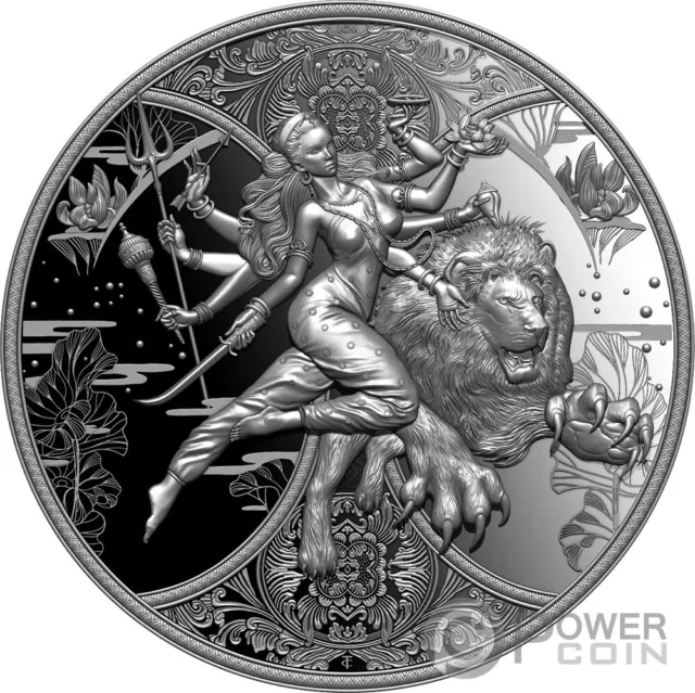 DURGA Hindu Religion 1 Oz Silver Coin 2000 Francs Cameroon 2024