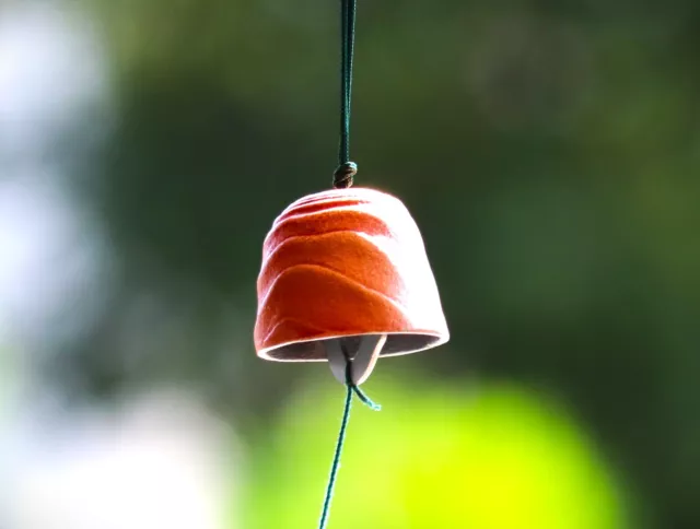 Furin Nanbu Ghisa Giapponese Vento Bell Suoneria Grano Motivo Rosso Giappone