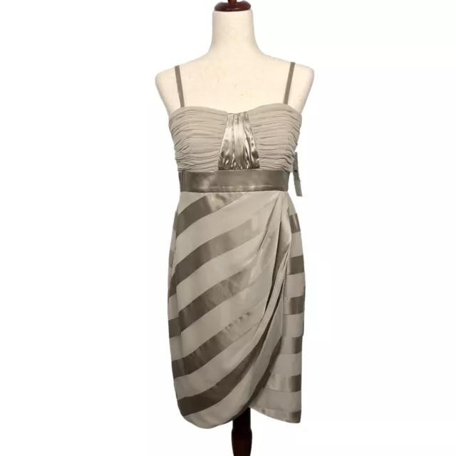 NEW Antonio Melani Women's Chantilly SILK Sheath Dress Size 10 Satin Stripes