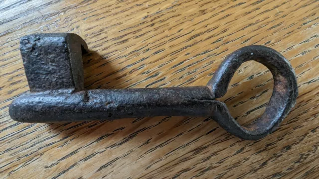 Antique Skeleton Key Wrought Iron Hand Forged very Old. Jail Cell.