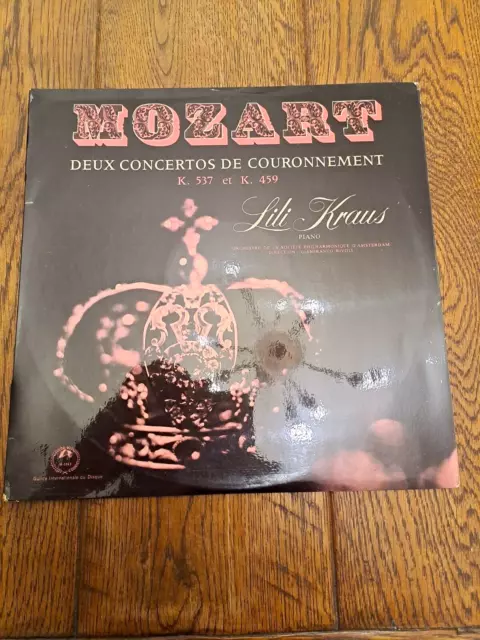 Lili Kraus - Mozart Two Concertos, K. 537 & K. 459 . 1962 1st France M-2243. NM