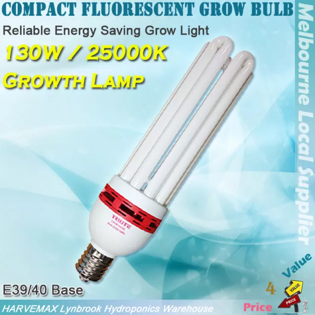 130W 25000K Hydroponic Energy Saving CFL Grow Light Lamp Blue Spectrum Bulb