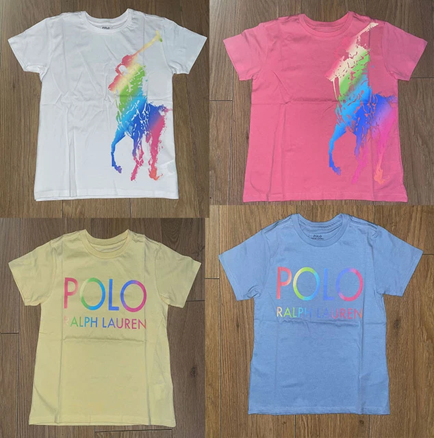 T-shirt Ralph Polo Lauren Crew a maniche corte per bambina collo in cotone età da 2 a 16 anni