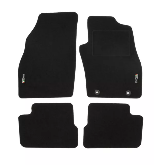 LOGO Fully Tailored black floor car mats for FIAT PUNTO GRANDE 2006-2018