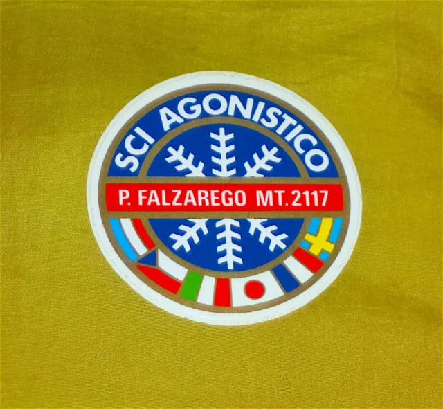 Sci Agonistico P. Falzarego Mt.2117 Adesivo Vintage Su Fustella Originale '70