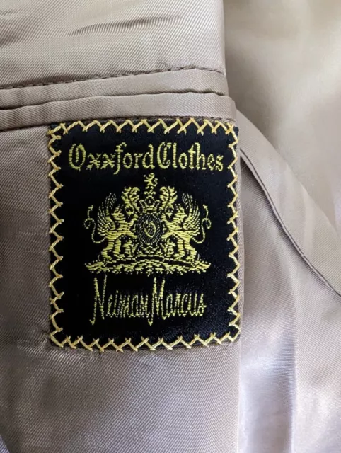 Oxxford Clothes Mens Suit Khaki English Gabardine Bespoke 40R pants 30W x 31L 2