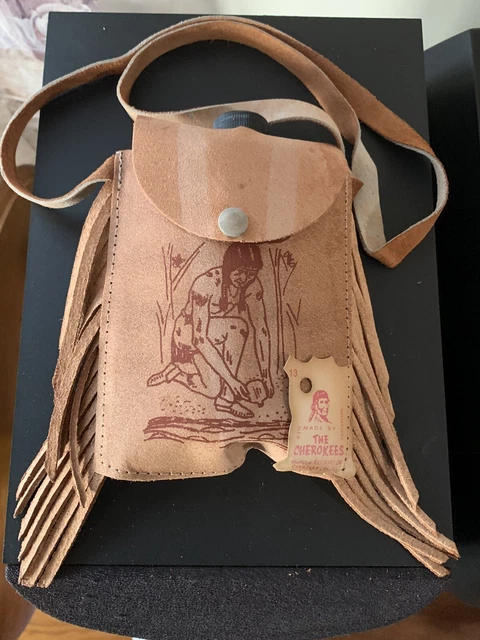 Vintage Qualla Reservation Handcrafted Native American Cherokee Canteen &Pouch