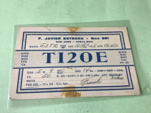 Vintage QSL Radio communication card Iceland 1956  Ref 53014