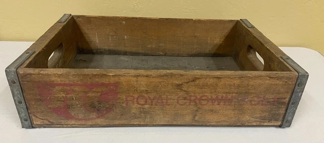 Vintage RC Royal Crown Cola Nehi Wooden Soda Bottle Carrier Crate Feb 1972