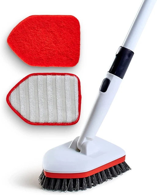 Shower Scrubber 3 in 1 Extendable Long Handle 58" Cleaning Brush - Non Scratch S