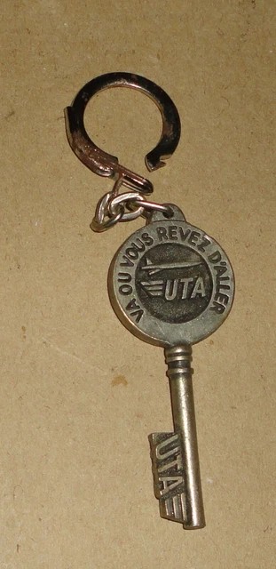 Porte clé Keychain Clé UAT Compagnie aérienne année 1960