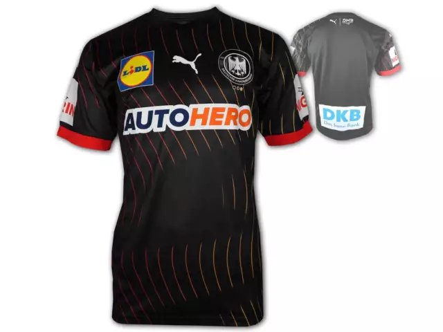 PUMA Dhb Handball Away Jersey Black Germany Fan Shirt World Cup Em