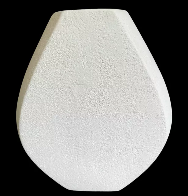 Haeger Pottery Vase #115 White Textured 11” 90s Post Modern Vtg Flake Chip Under