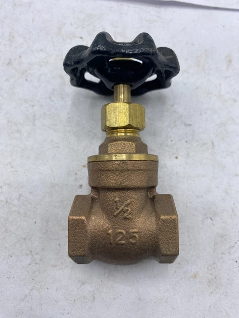 Goddard 1/2" 125 Brass Gate Valve 125 Wsp, 200 Wog