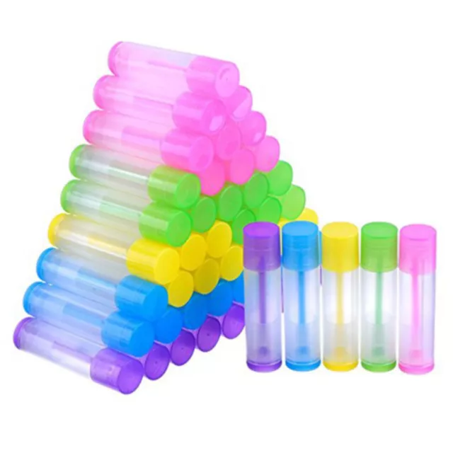 100 Pcs Empty Tubes Containers Plastic Lip Balm Mini Travel