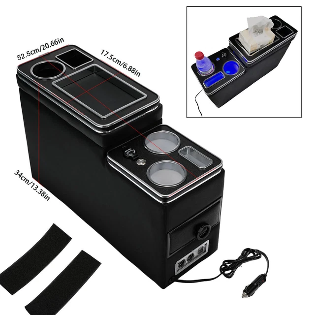 Accessori Interni Volkswagen Console Centrale Per VW T5 T6 T6.1 - Con Portabicchieri, USB, Luci LED, Organizzatore Console Centrale VW T5 - Foto 9