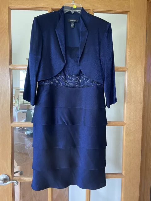 R&M Richards blue dress with jacket, size 12 Mother of Bride, semi-formal
