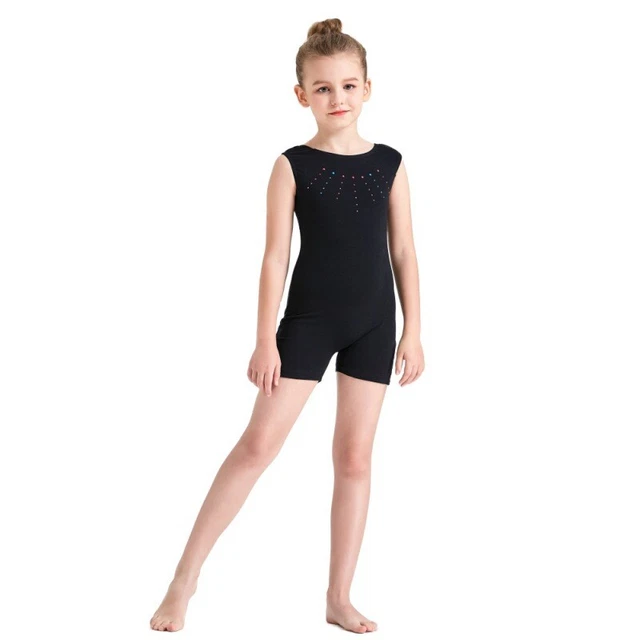 US Kids Girls Ballet Gymnastic Dance Leotard Unitard Workout Bodysuit Dancewear