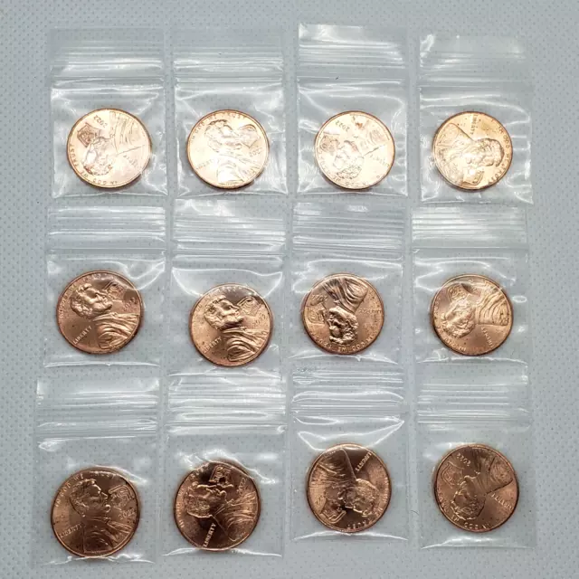 Lot of 12 President Donald Trump 2020 Lincoln Cent Penny MAGA Counterstamp Coin!