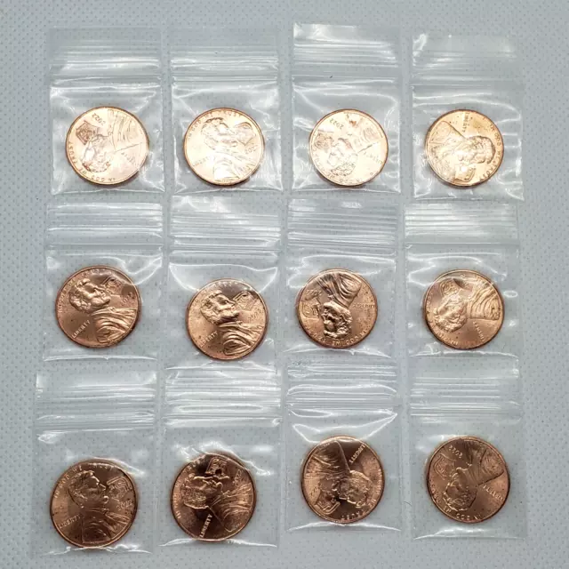 Lot of 12 President Donald Trump 2022 Lincoln Cent Penny MAGA Counterstamp Coin!