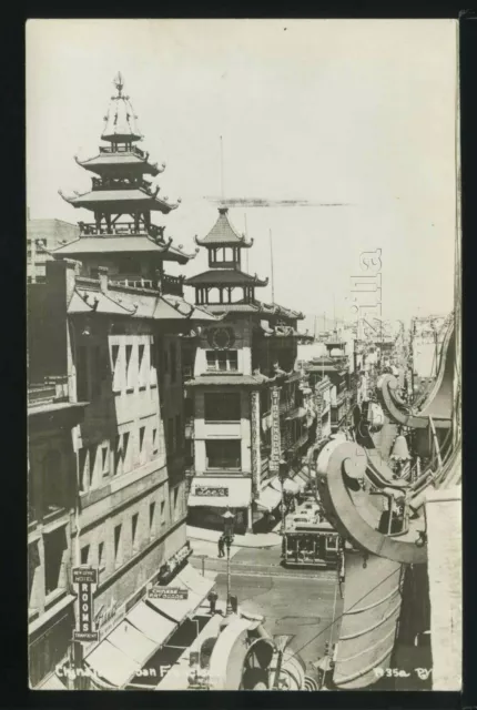 CA San Francisco RPPC 1940's CHINA TOWN STREET SCENE by PV No.R35a