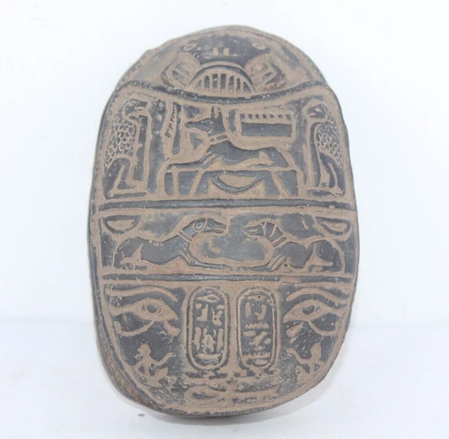 RARO ANTIGUO EGIPCIO ANTIGUO ANUBIS Escarabajo con protección para los ojos...