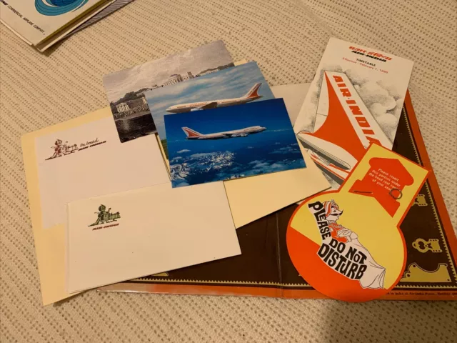 1985 Air India In-Flight Welcome On Board Folder, Amenity Kit, Airlines, Airways