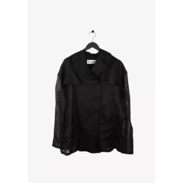 Vintage Dolce&Gabbana SS95 Woman Black Silk Sheer Jacket sz 44 (XL/XXL) H1949