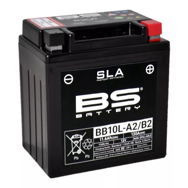 Batteria moto BS SLA BB10L-A2 AGM per SUZUKI GN250, E 250 1982-1997