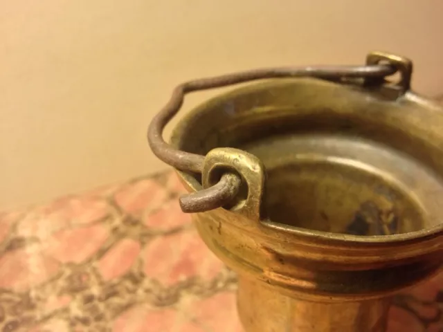 Gothic 15th C. Flemish Brass Holy Water Pail Rare Bronze 3