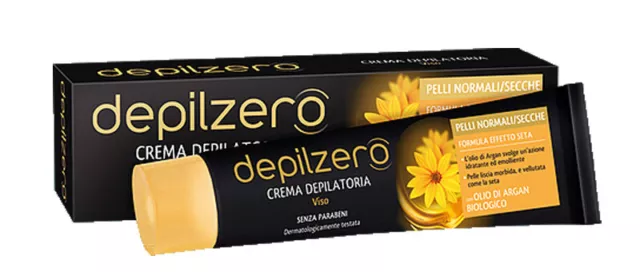 Depilzero Crema Depilatoria Viso Con Olio Di Argan Bio Senza Parabeni 50 Ml