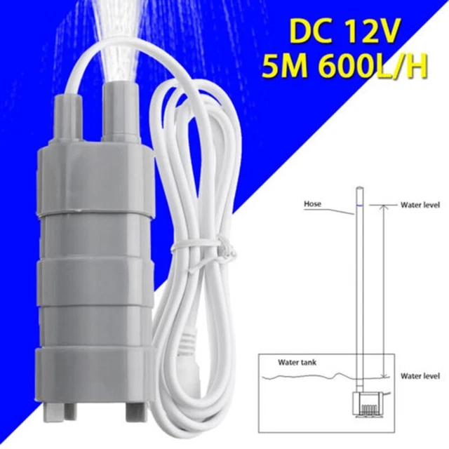 Pompe à Eau Submersible 12V 600L/H - Haut Débit Pour Camping-Car, Aquarium, Fontaine, Étang Et Hydroponie