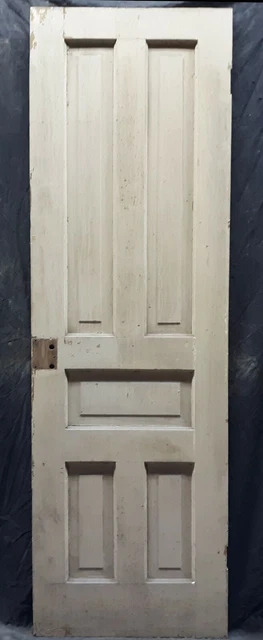 24"x78" Antique Vintage Old Victorian Wood Wooden Pantry Interior Door 5 Panels 2