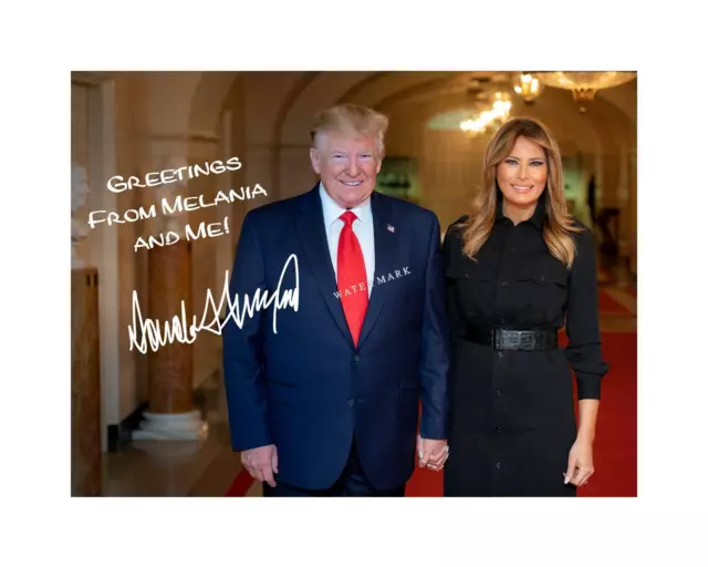 Donald Trump 8x10 Signed photo wtih Melania dedicated autographed president 2020 2