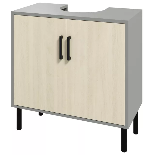 kleankin Mobile Bagno a Doppia Anta con Ripiano Sotto Lavabo 60x30x60cm