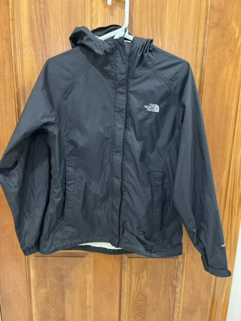 The North Face Rain Jacket Women's M Black HyVent 2.5L Hooded Shell Full Zip The North Face Rain Jacket Women's M Black HyVent 2.5L Hooded Shell Full Zip