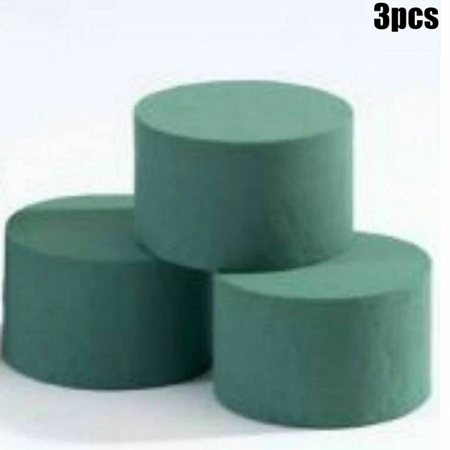 3pcs Rond Floral Humide Mousse Cylindres Fleurs Fraîches Éponge Brique 8cmx4cm