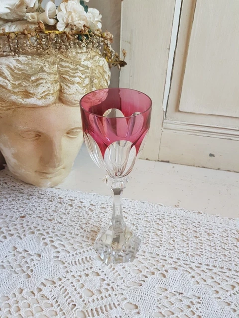 VERRE A VIN DU RHIN ROEMER CRISTAL SIGNE SAINT LOUIS MODELE CHAMBORD(rose)