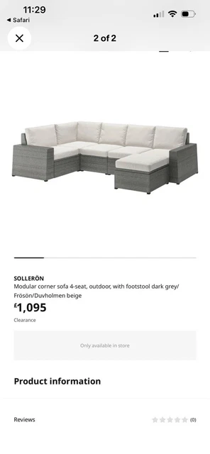 IKEA SOLLERON RATTAN Modular Outdoor Furniture Sofa, Cushions, Storage ...
