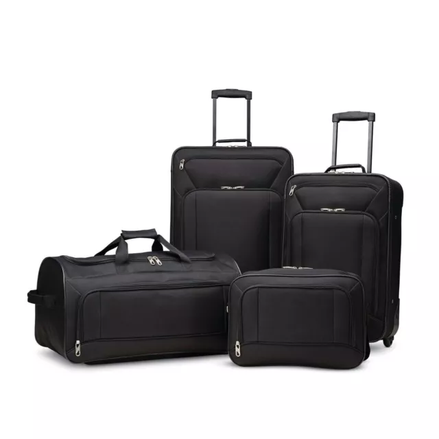American Tourister Fieldbrook XLT 4 Piece Softside Luggage Set Count 4 Black