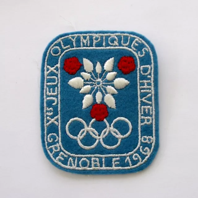 Ecusson ancien -Jeux Olympiques de Grenoble Hiver 1968 - Ecusson brodé collector