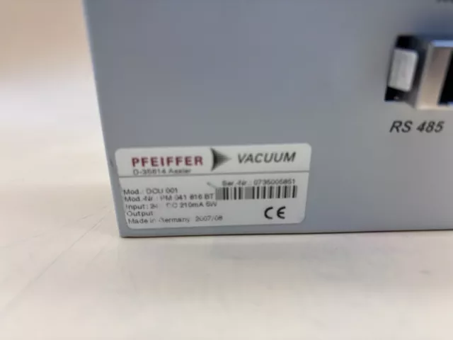 Pfeiffer Vacuum Dcu 001 Turbo Pump Controller Pm 041 816 Bt 3