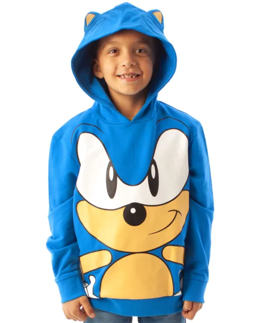 Sonic the Hedgehog Sudadera con capucha Personaje 3D Orejas Niños Niños Azul