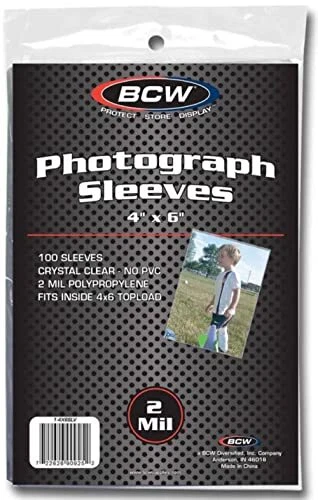 BCW 1-4X6SLV Bcw 4X6 Photo Sleeves White
