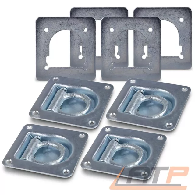 4x CASSONE DI BLOCCAGGIO ARROTOLATO CON CONTROPIASTRA 800daN kg RIMORCHIO