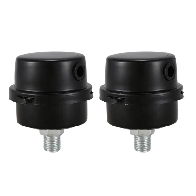 2x air compressor intake filter soundproof muffler 1/4 BSP 13 mm thread black V9C9