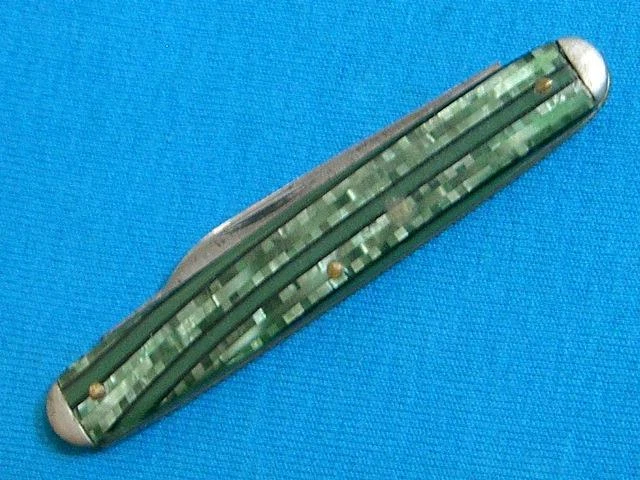 Vintage Usa Candy Striped Gents Cigar Senator Pen Knife Pocket Knives Antique Vg