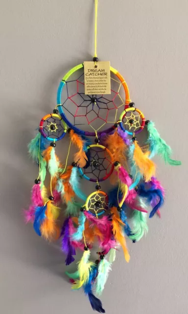 Capteur de rêves attrape rêves dreamcatcher 7 chakras perles en bois N°3